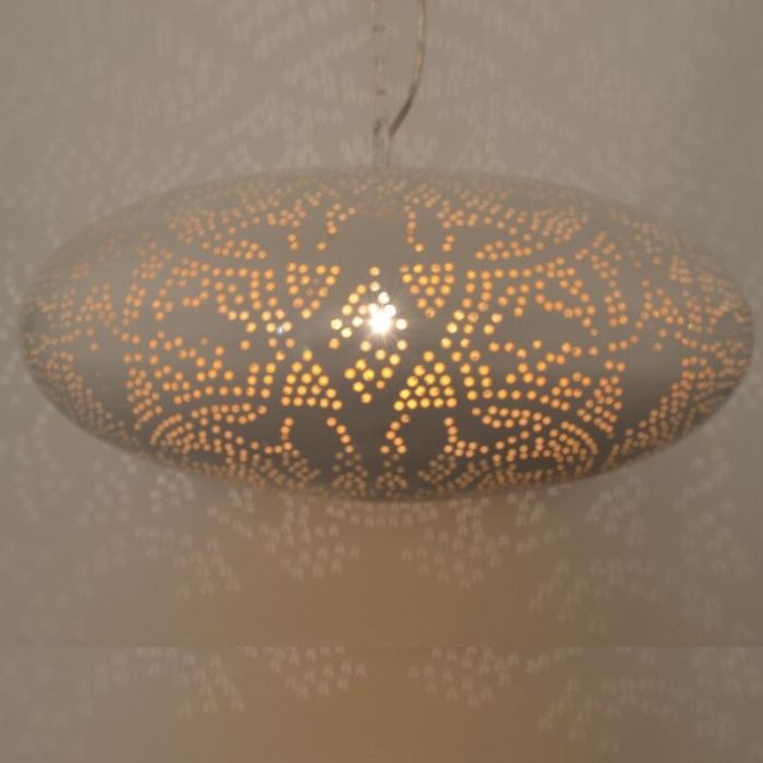 Witte oosterse hanglamp filigrain, Zina