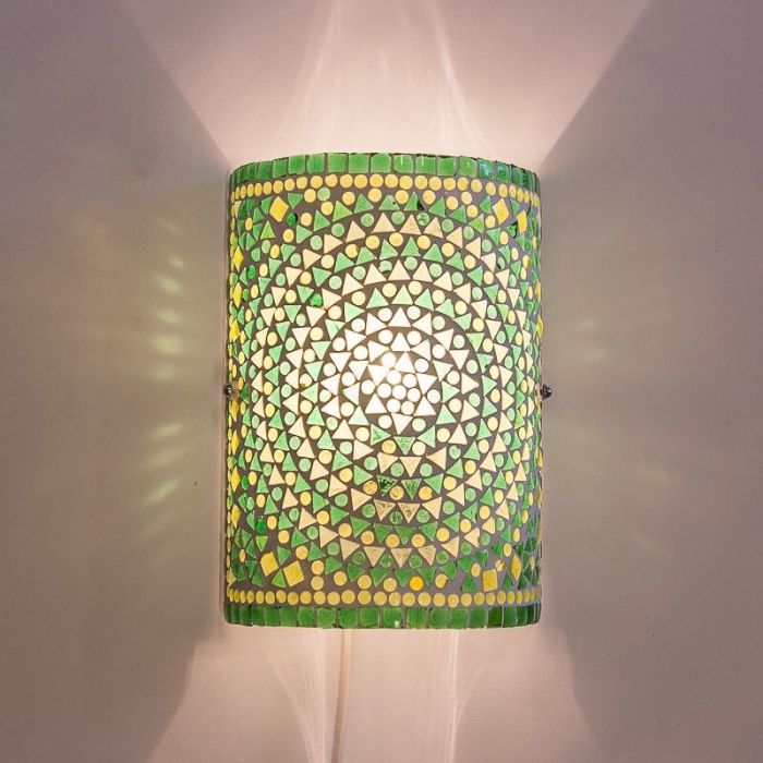 Groene oosterse wandlamp mozaïek, Mahdia