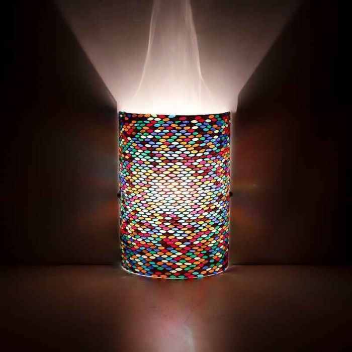 Veelkleurige oosterse wandlamp mozaïek, Mahdia