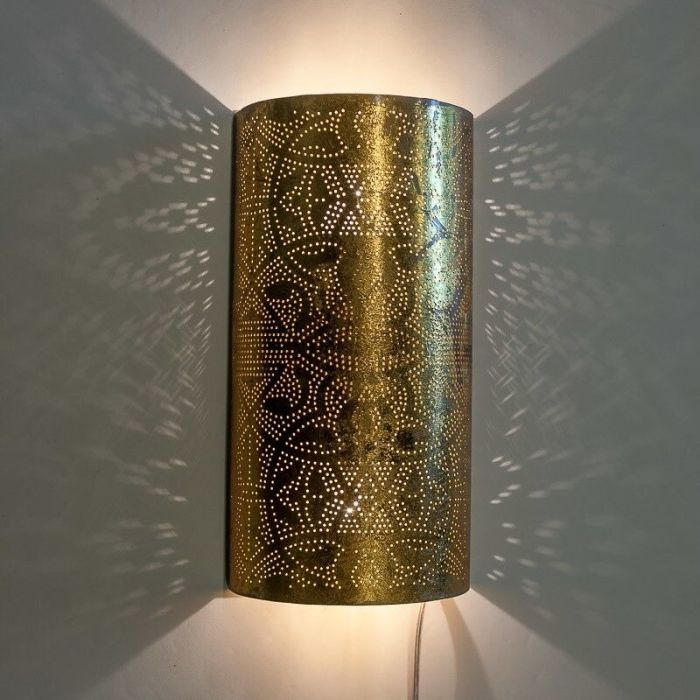 Gouden oosterse wandlamp filigrain, Israe