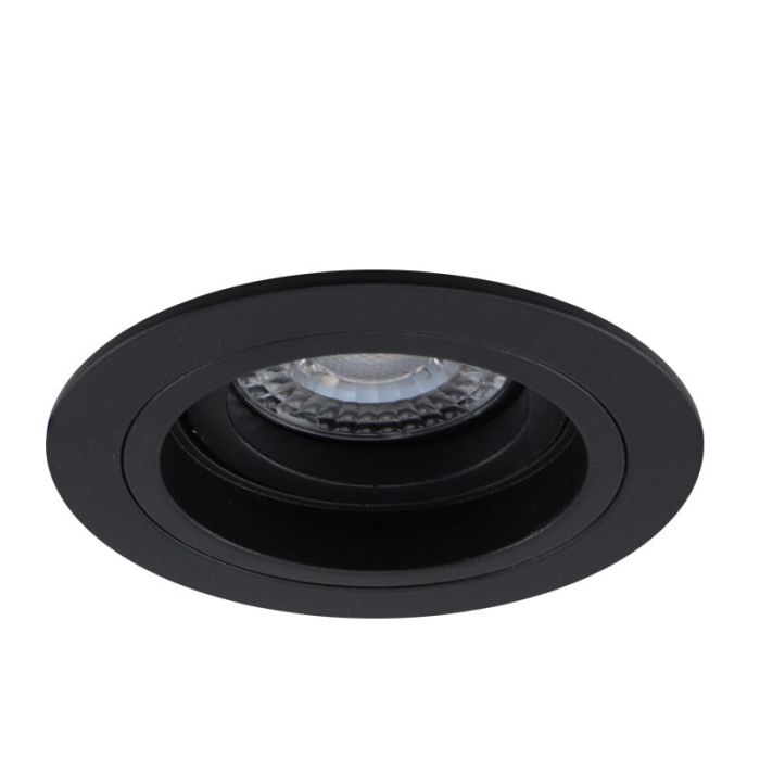 Moderne Inbouwspot Bredal, zwart, rond