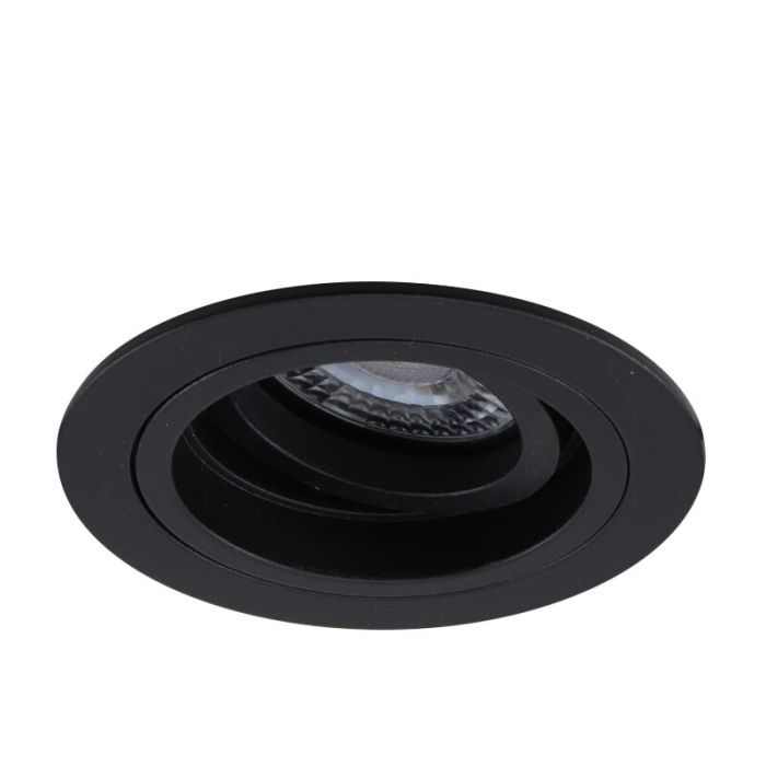 Moderne Inbouwspot Bredal, zwart, rond