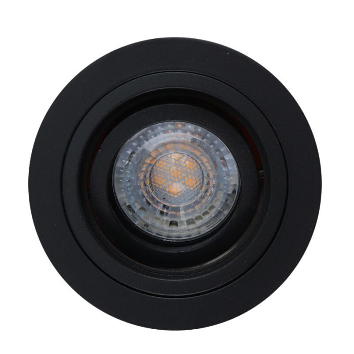 Moderne Inbouwspot Bredal, zwart, rond