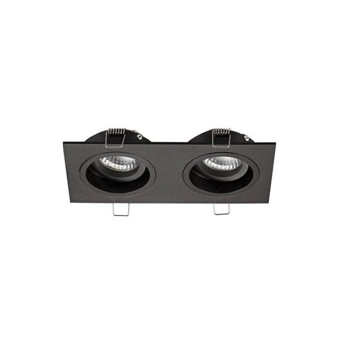 Moderne Inbouwspot Bredal, zwart, 2 spot