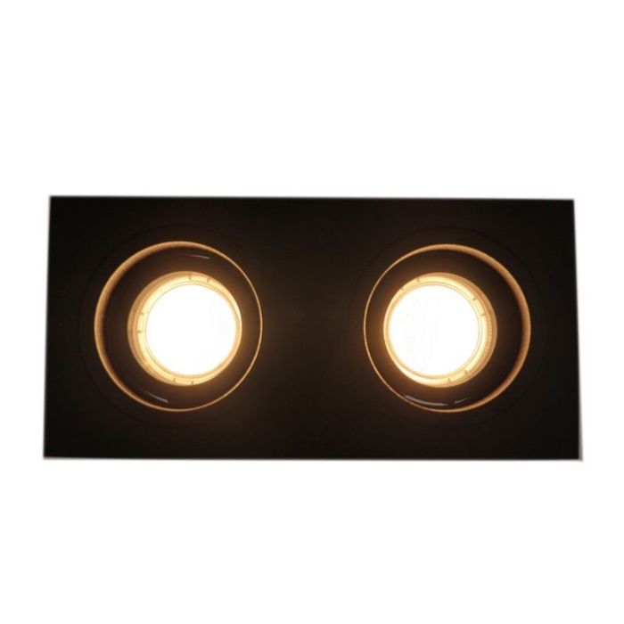 Moderne Inbouwspot Bredal, zwart, 2 spot
