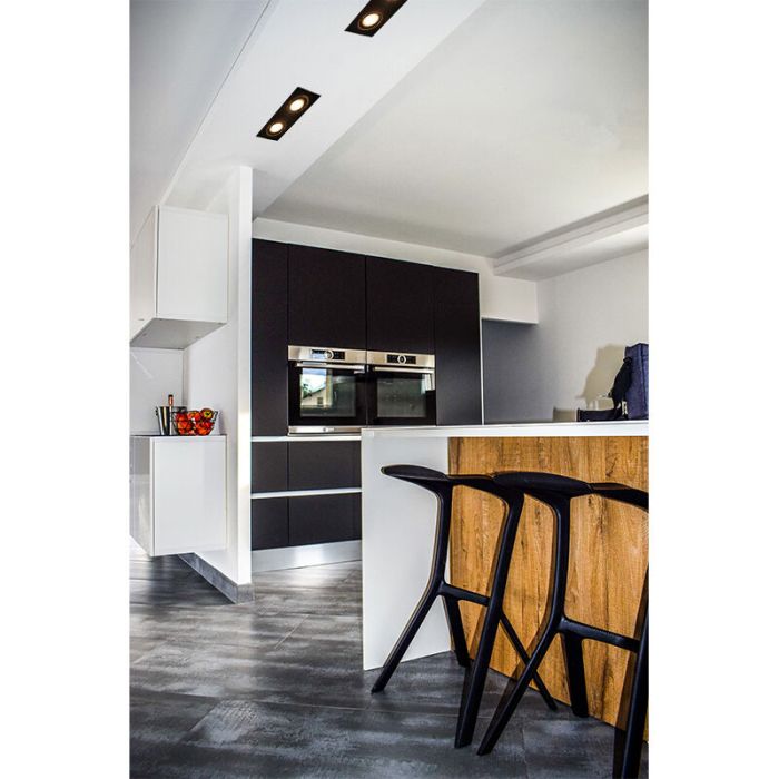 Moderne Inbouwspot Bredal, zwart, 2 spot