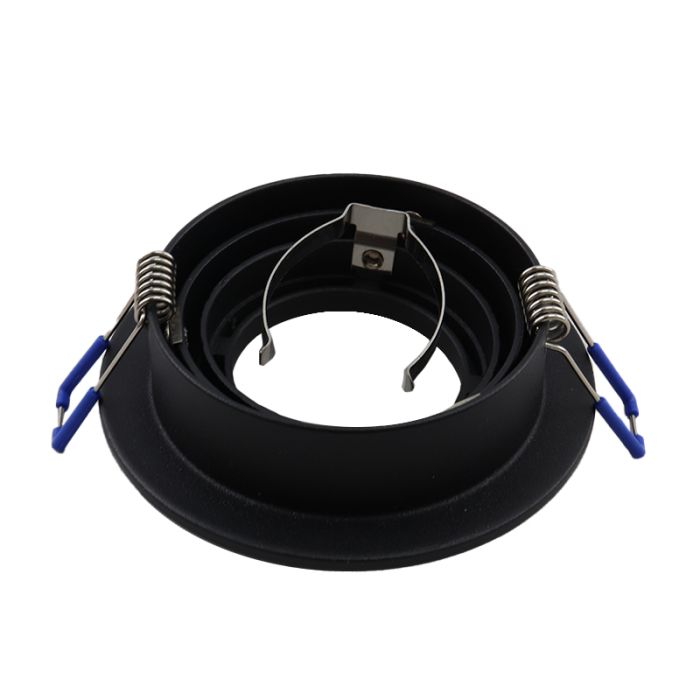 Kantelbare ronde inbouwspot Scott, zwart