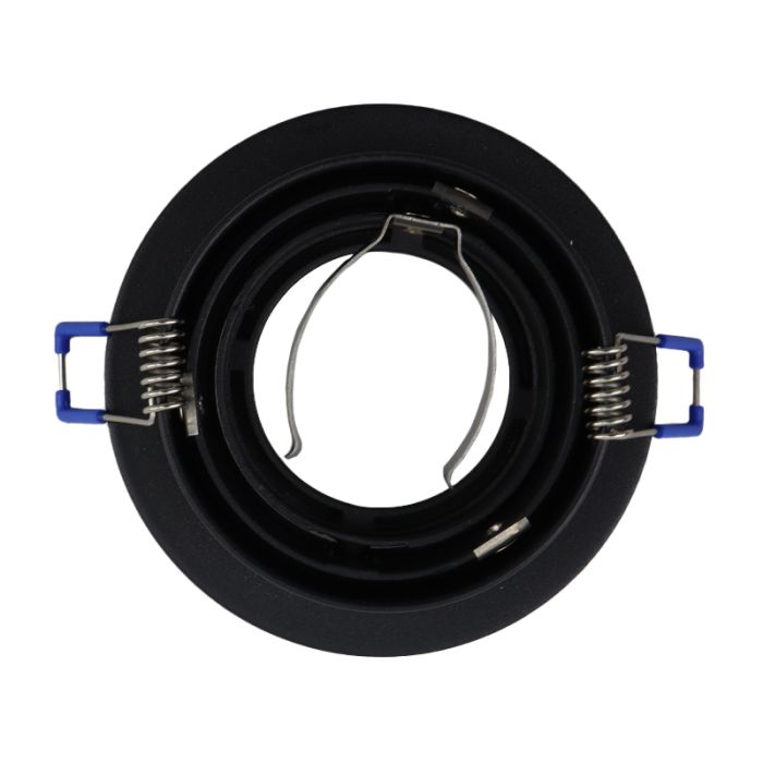Kantelbare ronde inbouwspot Scott, zwart