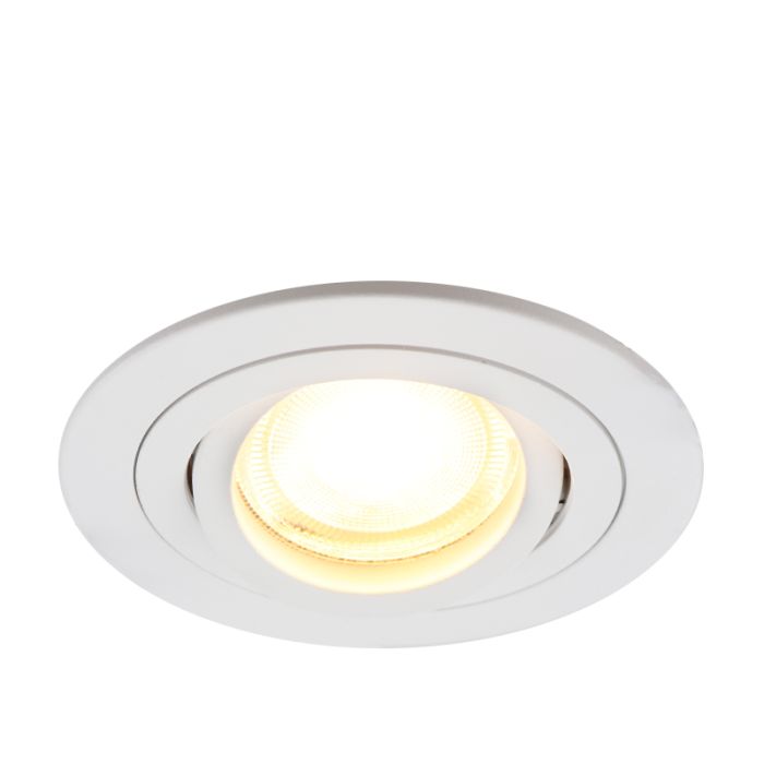Kantelbare ronde inbouwspot Scott, wit