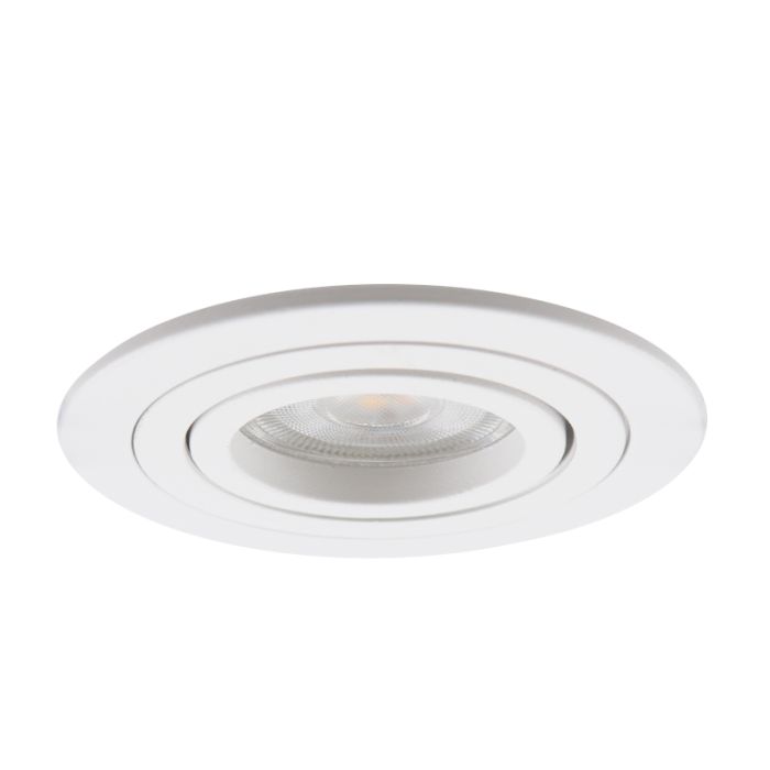 Kantelbare ronde inbouwspot Scott, wit