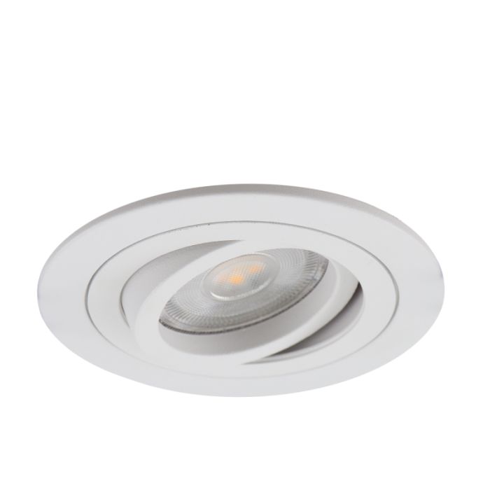 Kantelbare ronde inbouwspot Scott, wit