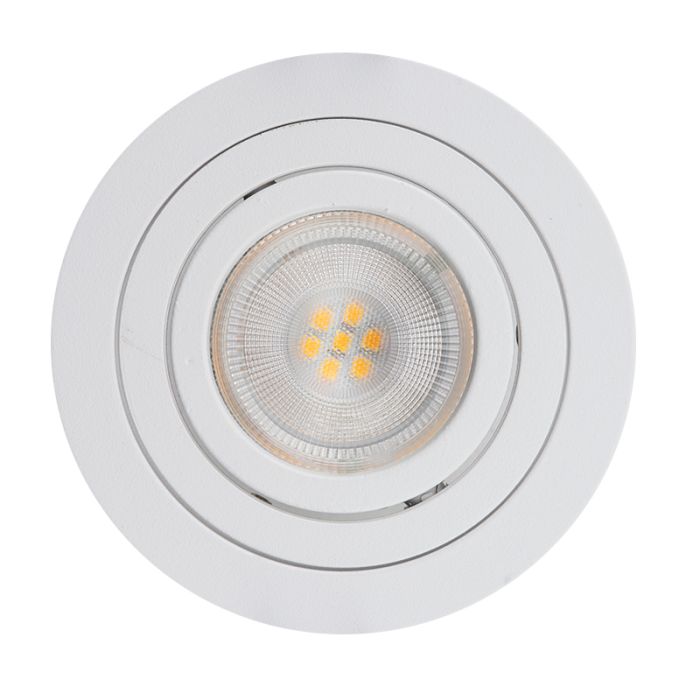 Kantelbare ronde inbouwspot Scott, wit