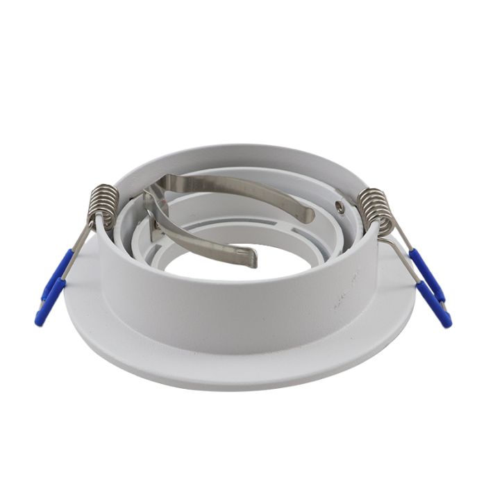 Kantelbare ronde inbouwspot Scott, wit
