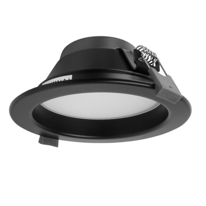 Zwarte downlight aluminium, Otmar, 12W, white switch LED, IP22
