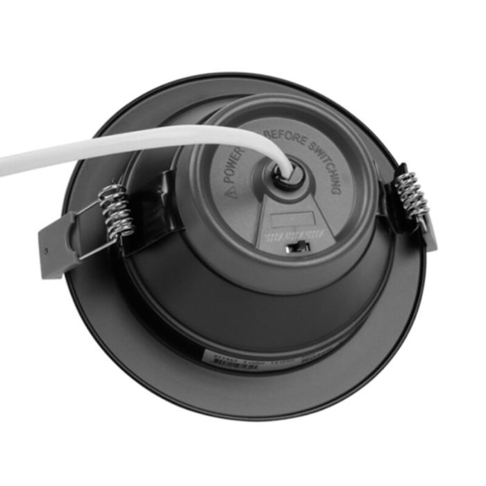 Zwarte downlight aluminium, Otmar, 12W, white switch LED, IP22