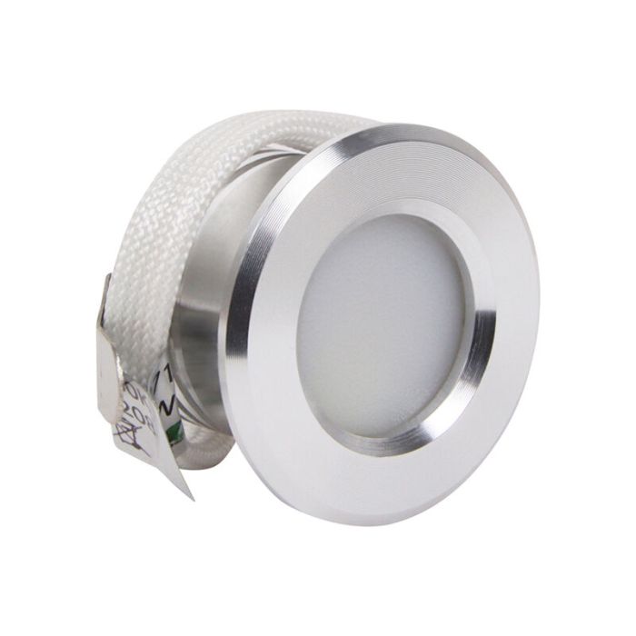 Zilveren mini inbouwspot aluminium, Philomena, 1,5W, 2700K LED, IP44