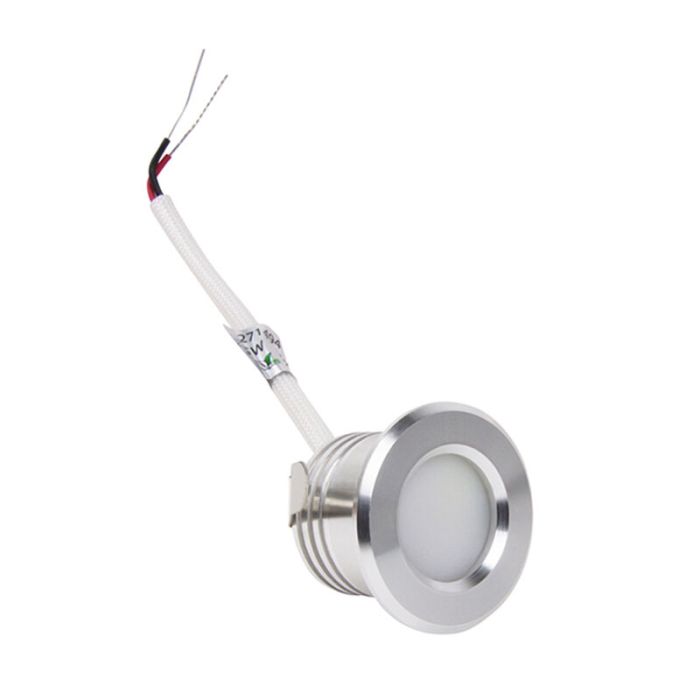 Zilveren mini inbouwspot aluminium, Philomena, 1,5W, 2700K LED, IP44