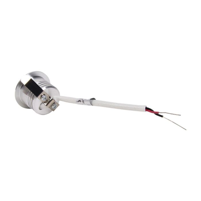 Zilveren mini inbouwspot aluminium, Philomena, 1,5W, 2700K LED, IP44