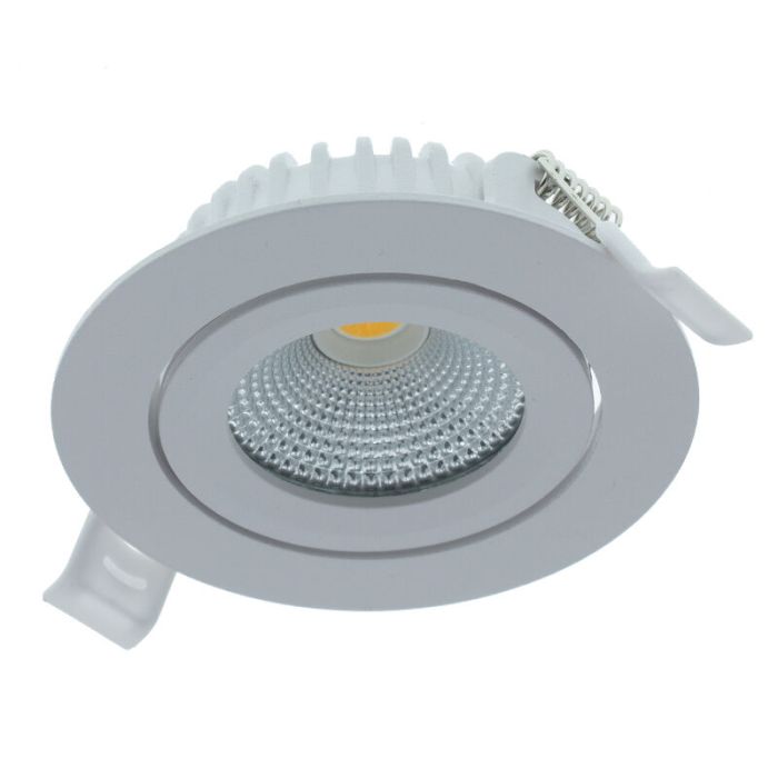 Witte inbouwspot aluminium, Wimke, 5W, 3000K LED, IP44