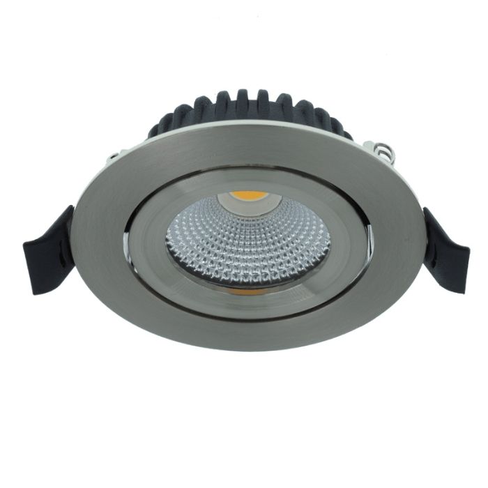 Zilveren downlight aluminium, Wimke, 5W, 2700K LED, IP44