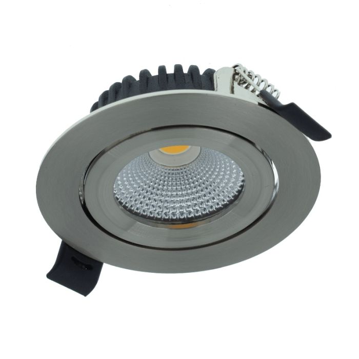 Zilveren downlight aluminium, Wimke, 5W, 2700K LED, IP44