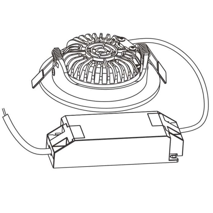 Zilveren downlight aluminium, Wimke, 5W, 2700K LED, IP44