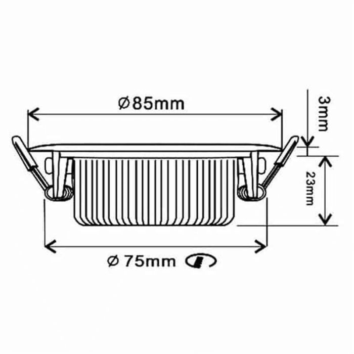 Zwarte inbouwspot aluminium, Wimke, 5W, 3000K LED, IP44