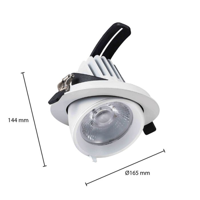 Witte downlight banaanspot, Shanaya, 30W, white switch LED
