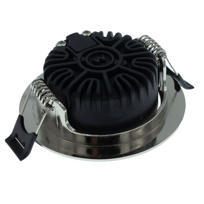 Zilveren downlight aluminium, Wimke, 5W, dim to warm LED, IP44