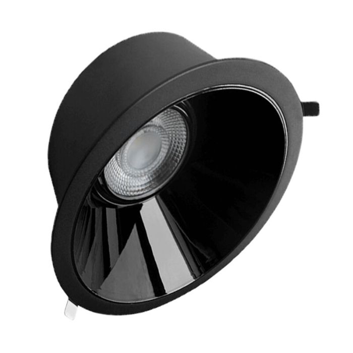 Zwarte downlight aluminium, Maud, 7W, white switch LED, IP22