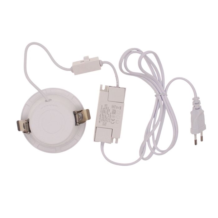 Witte downlight aluminium, Maud, 20W, white switch LED, IP22