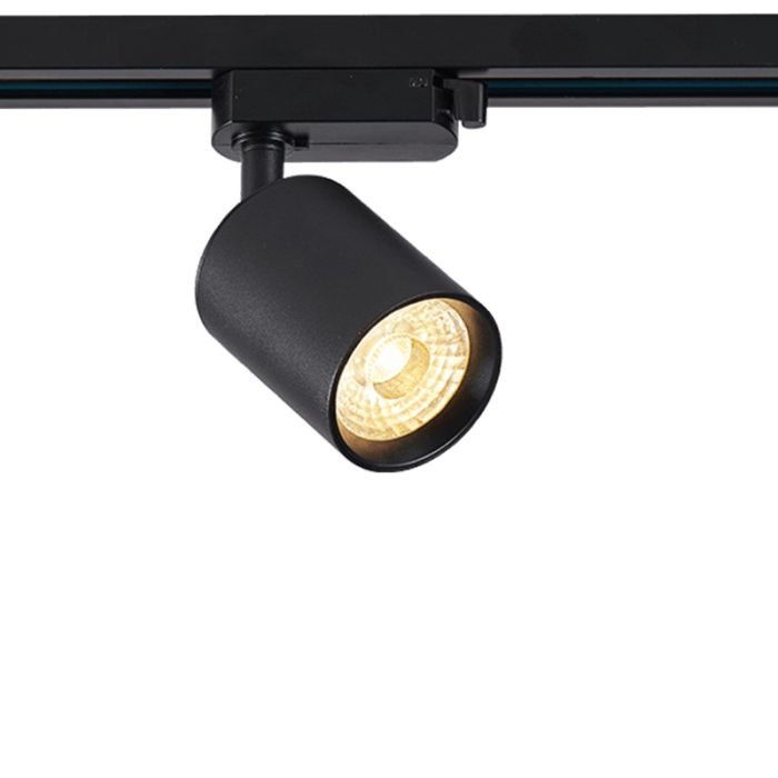 Zwarte 3-fase spot Jayla, 10W, 3000K, Pro