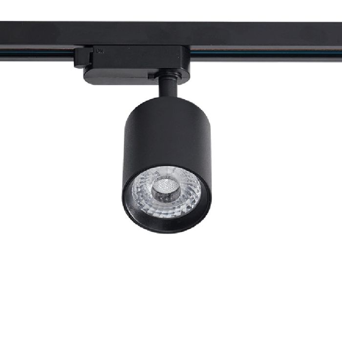 Zwarte 3-fase spot Jayla, 10W, 3000K, Pro