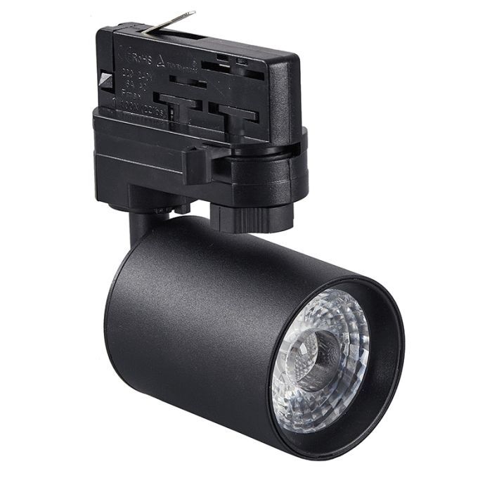 Zwarte 3-fase spot Jayla, 10W, 3000K, Pro