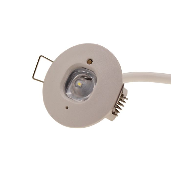 Witte noodverlichting inbouwspot, 1W, 6000K LED, IP22