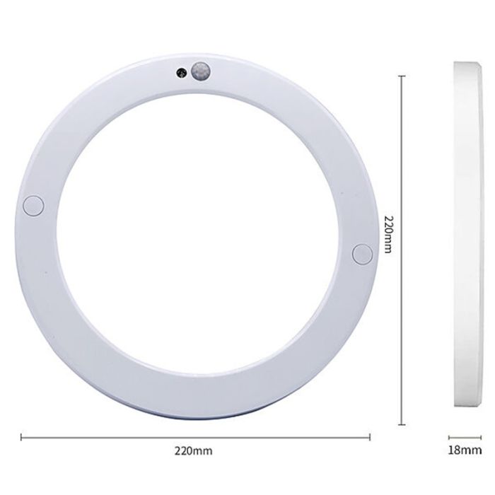 In/opbouw LED downlight met bewegingssensor, Okno, 17,6W, white switch, IP22