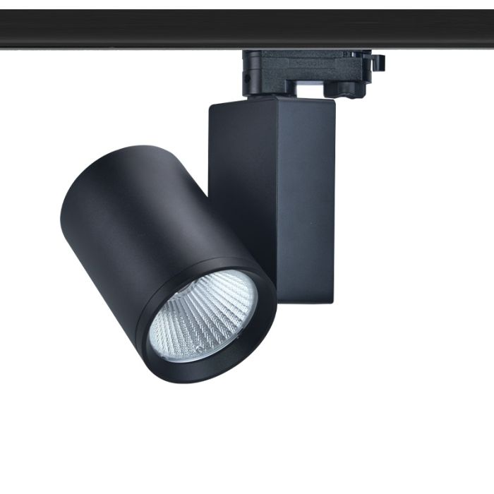 Zwarte 3-fase spot Deena, 18W, 3000K, Pro