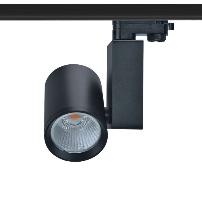 Zwarte 3-fase spot Deena, 18W, 3000K, Pro