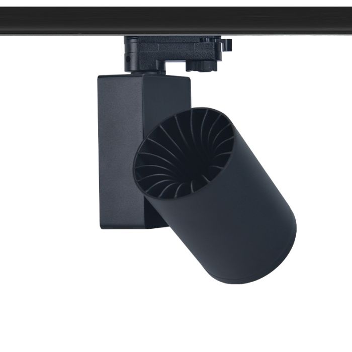 Zwarte 3-fase spot Deena, 18W, 3000K, Pro