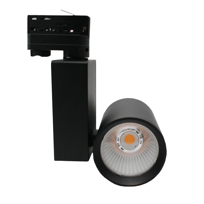 Zwarte 3-fase spot Deena, 18W, 3000K, Pro