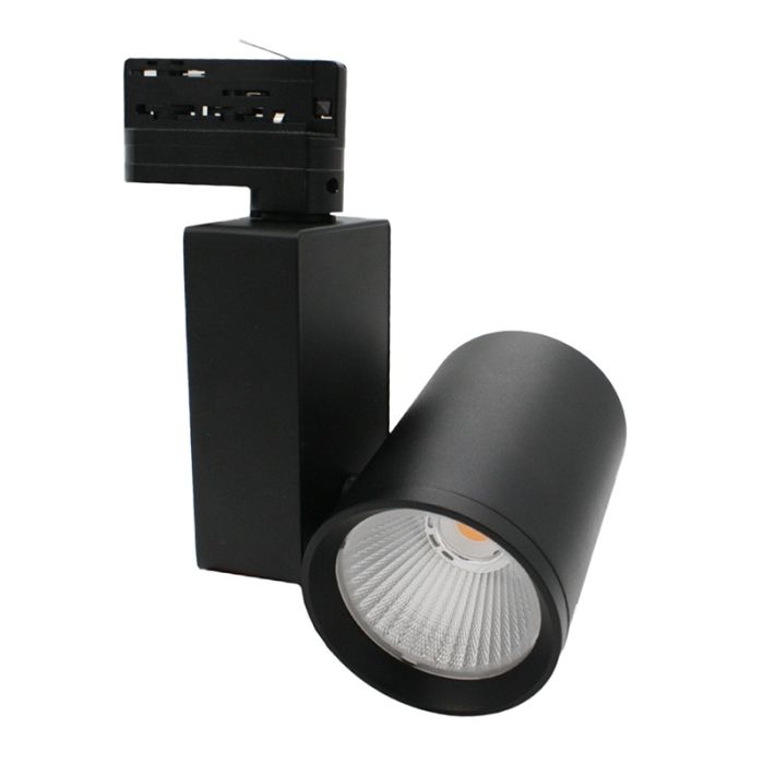 Zwarte 3-fase spot Deena, 18W, 3000K, Pro