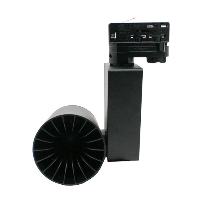 Zwarte 3-fase spot Deena, 18W, 3000K, Pro