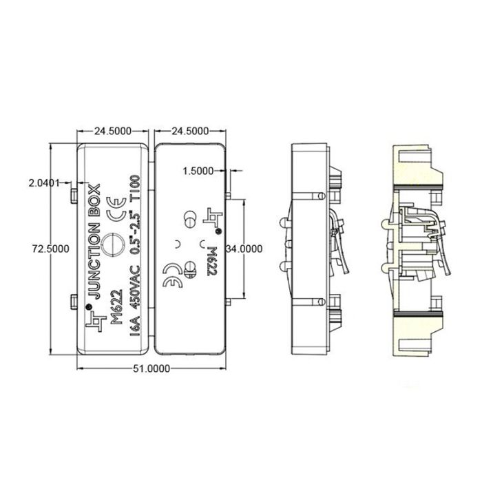 Kabeldoos inclusief connector (2-aderig)