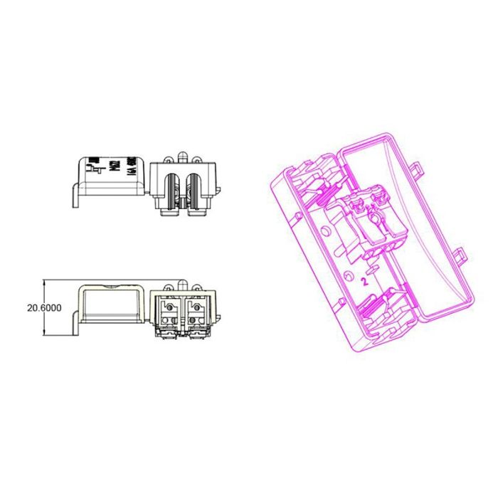Kabeldoos inclusief connector (2-aderig)