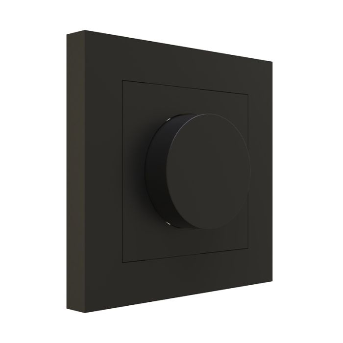 Zwarte afdekplaat voor enkele dimmer