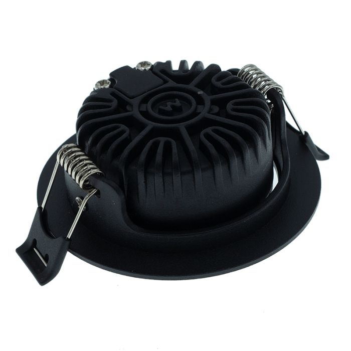 Zwarte downlight aluminium, Wimke, 5W, RGBW LED, IP54