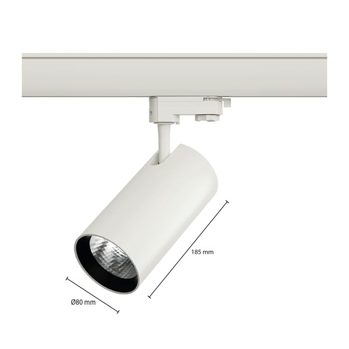 Witte 3-fase spot Esmiralda, 20W, 4000K, Pro