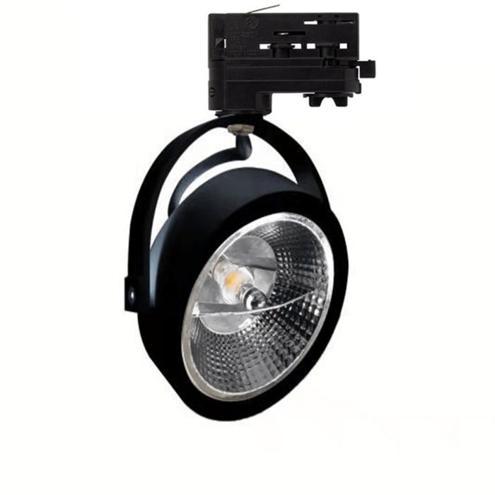 Zwarte 3-fase spot Tirsa, 12W, dim-to-warm, Pro