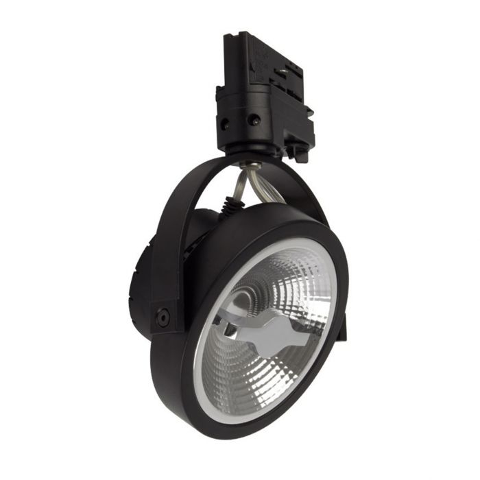 Zwarte 3-fase spot Tirsa, 12W, dim-to-warm, Pro