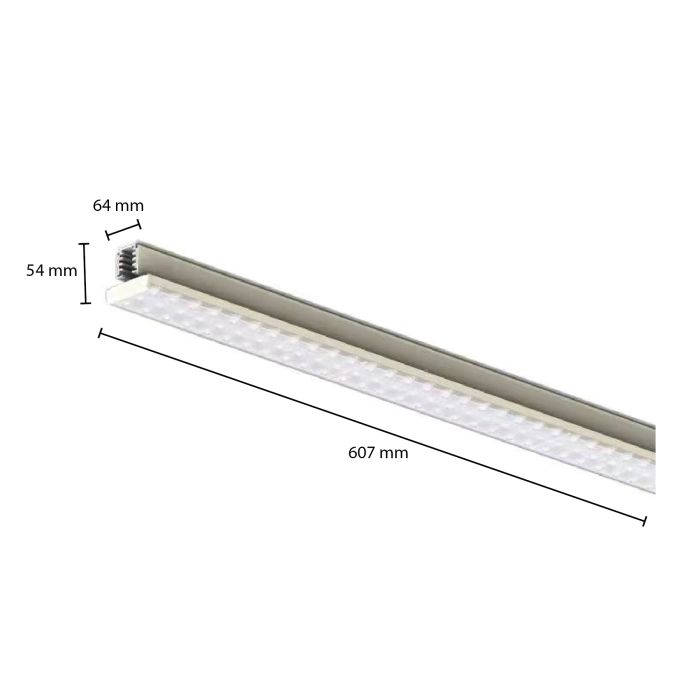 Wit 3-fase railarmatuur Tora, 27W, 3000K, 60 cm, Pro